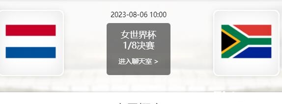 08月06日 女足世界杯1/8决赛 荷兰女足vs南非女足赛事前瞻分析