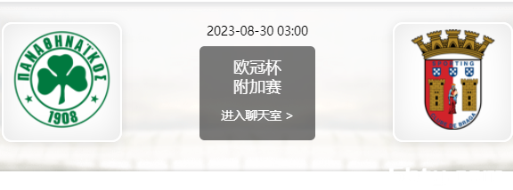 08月30日 欧冠附加赛 帕纳辛纳科斯vs布拉加赛事前瞻分析