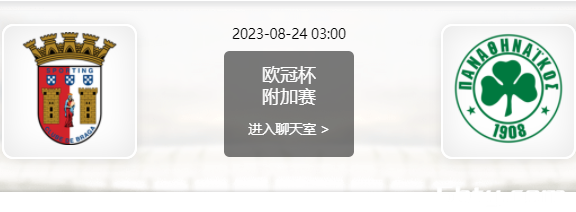 08月24日 欧冠附加赛 布拉加vs帕纳辛纳科斯赛事前瞻分析