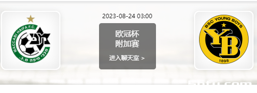 08月24日 欧冠附加赛 海法马卡比vs年轻人赛事前瞻分析