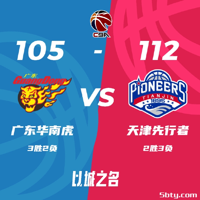 CBA常规赛：广东105-112爆冷不敌天津，李荣培23+6+4，胡明轩20+5+8