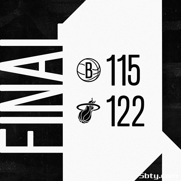 NBA常规赛：热火122-115击败篮网，巴特勒36+5+3，邓罗26