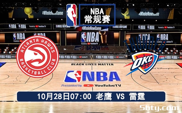 10月28日 NBA常规赛 老鹰vs雷霆赛事前瞻