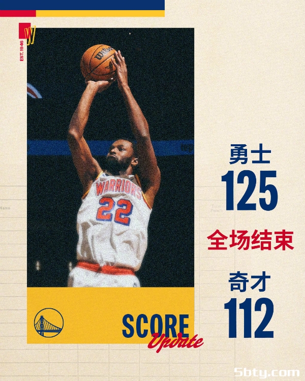 NBA常规赛：勇士125-112胜奇才取4连胜，库里复出24分，普尔24分